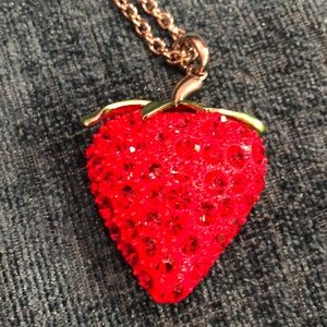 Long chain strawberry necklace